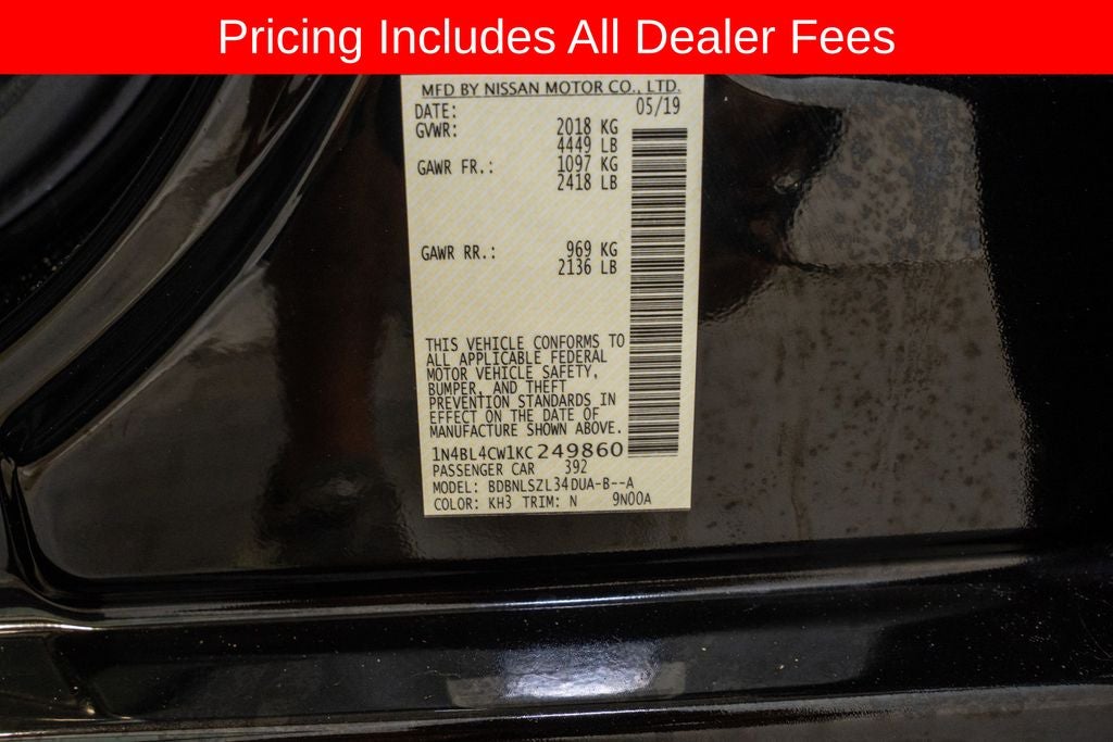 2019 Nissan Altima 2.5 SR