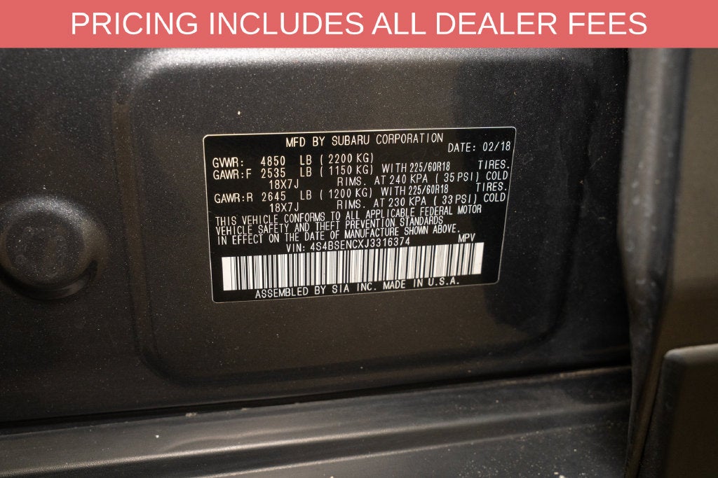 2018 Subaru Outback 3.6R Limited