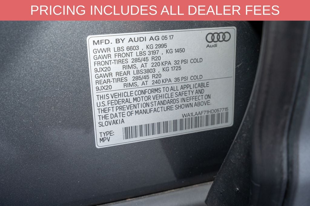 2017 Audi Q7 3.0T Premium Plus quattro