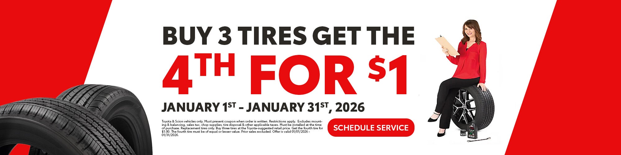 Buy 3 Tires, Get the 4th for $1